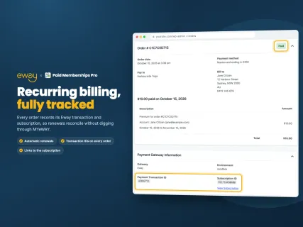 Payments with Eway for Paid Memberships Pro screenshot 5